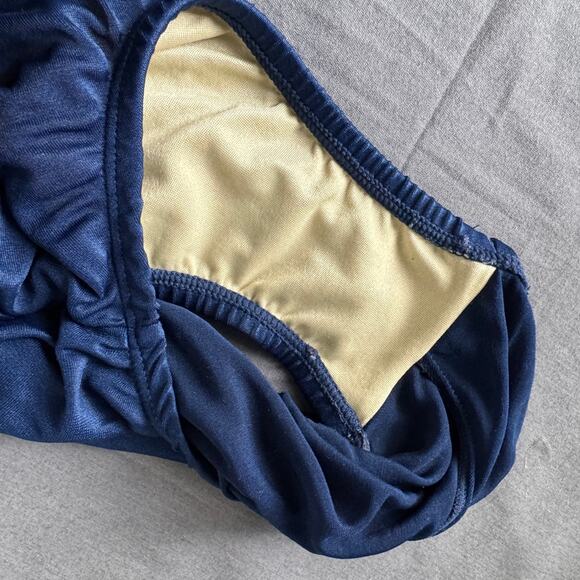 Speedo Water Arobics Swimsuit Womens 8 Blue One Piece Semi Sheer Back Racerback - Picture 7 of 11